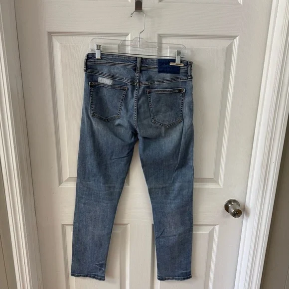 Pilcro Anthropologie Patchwork Jeans Size 27 Slim Boyfriend Light Wash Boho - Picture 4 of 12